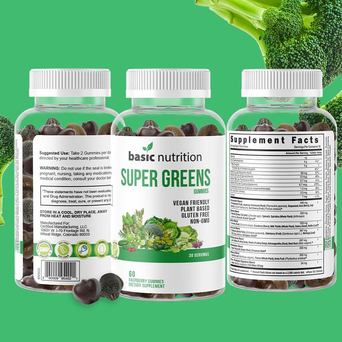 SuperGreens Gummies For Digestive, Immune and Liver Functions | Nutrient-Rich With 8 Specialty Blends