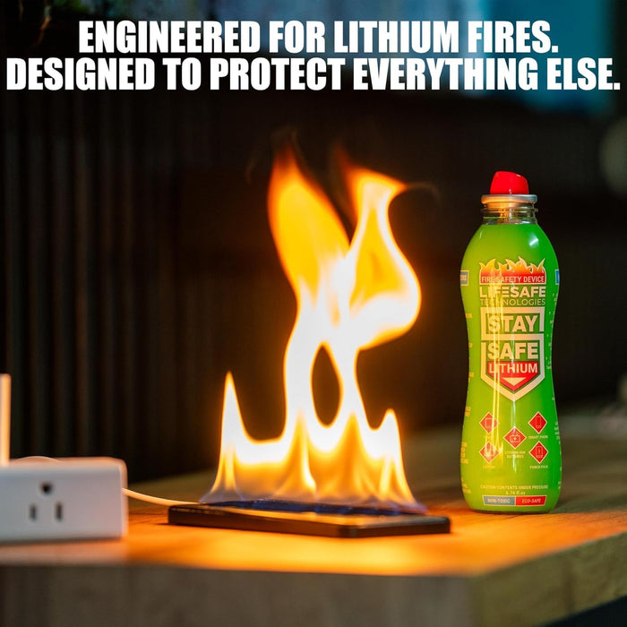 StaySafe Lithium Fire Extinguishing Spray | Suppresses Lithium Ion Batteries Fires