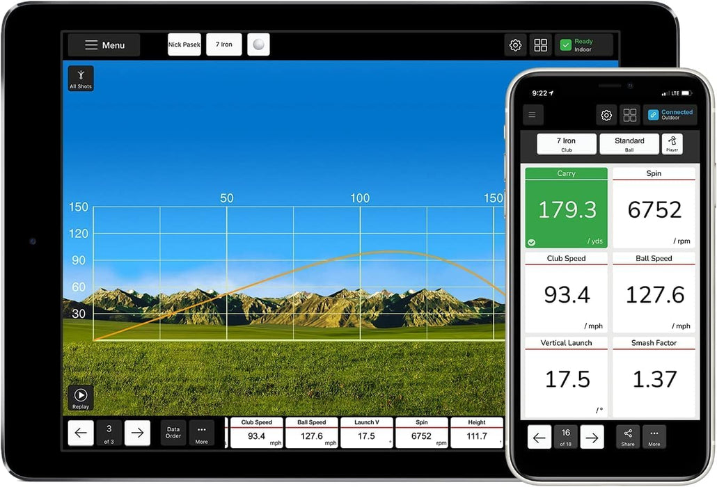 Mevo Golf Launch Monitor and Swing Trainer with 8 Data Parameters