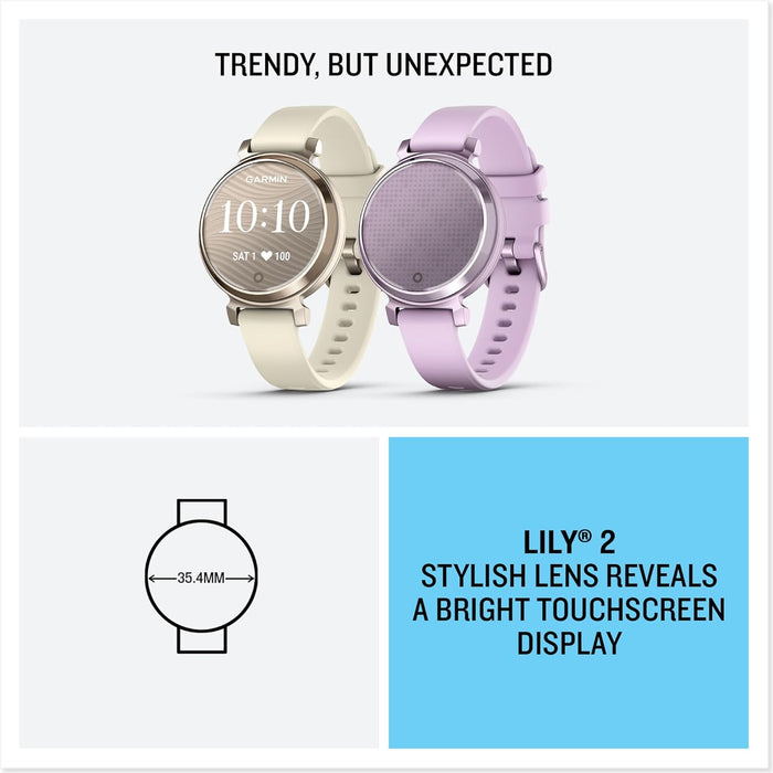 Lily 2 Small and Stylish Smartwatch with Body Battery Energy Monitoring