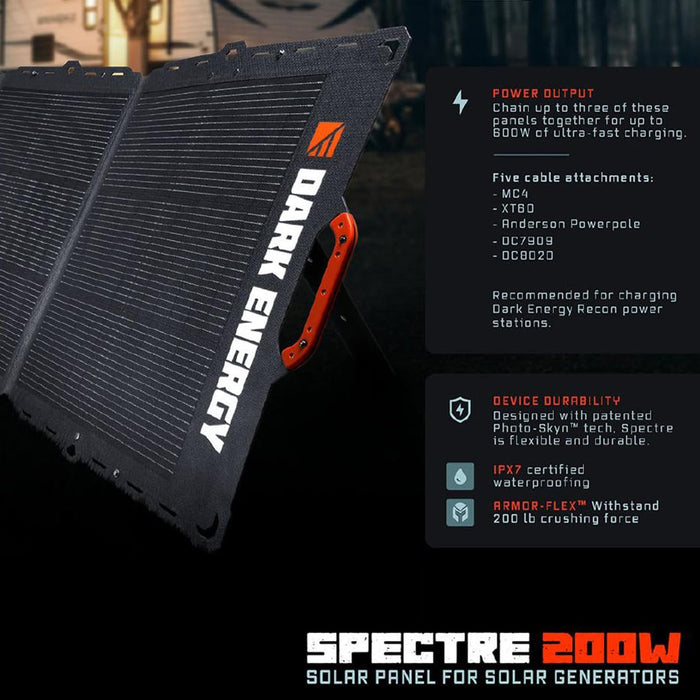 Dark Energy Spectre 200W Folding Solar Panel for Off-Grid Basecamp and Backup Power