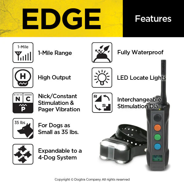 Edge 1-Mile Waterproof Remote Training E-Collar with LED E-Collar