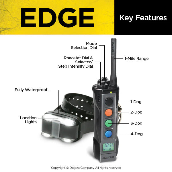 Edge 1-Mile Waterproof Remote Training E-Collar with LED E-Collar