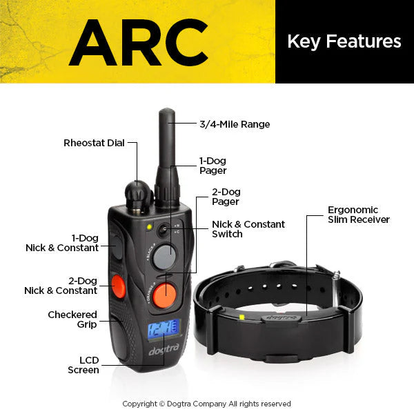 ARC 3/4-Mile Remote Dog Training E-Collar System with 127 Correction Levels