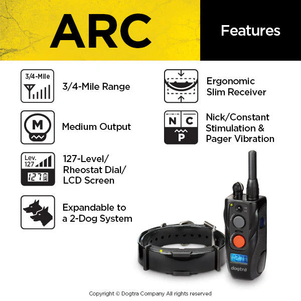 ARC 3/4-Mile Remote Dog Training E-Collar System with 127 Correction Levels