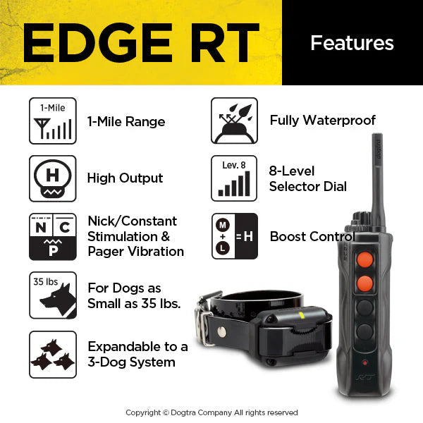 Edge RT 1-Mile Remote Dog Training E-Collar with Combination Boost Control