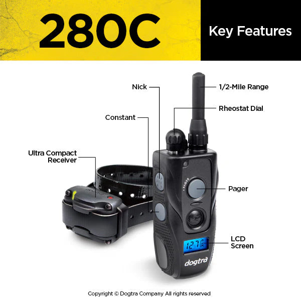 280C ½-Mile Remote Training Dog E-Collar with 127 Stimulation Levels