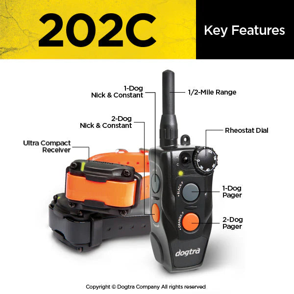 202C 2-Dog 1/2-Mile Range Remote Dog Training E-Collar | 100 Correction Levels