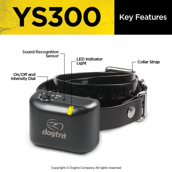 YS300 No Bark Collar with Sound Recognition Sensor | Small & Medium Dogs