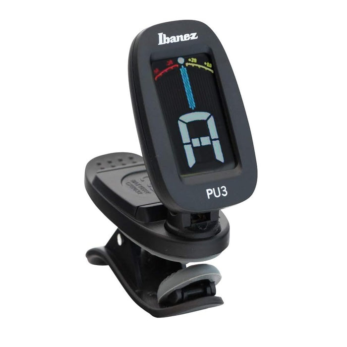 PU3 Clip-On Chromatic Tuner with LED Display for All Types of Guitars, Black