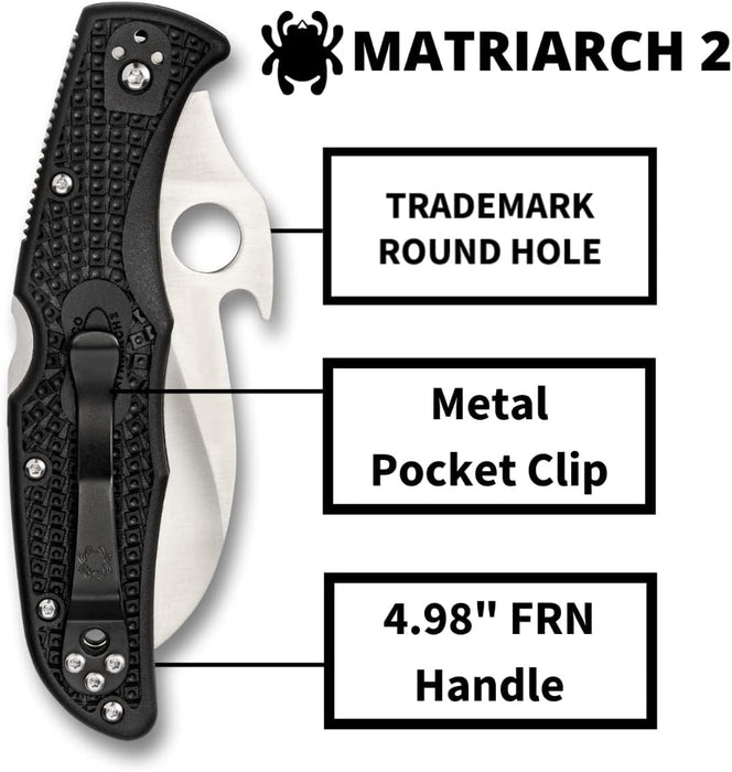 Spyderco Matriarch 2 Folding Knife with Emerson Opener and 3.27" VG-10 Steel Blade