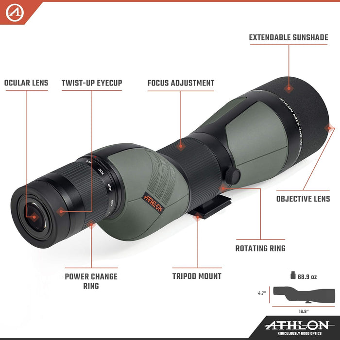 Ares G2 UHD 20-60x85mm Spotting Scope | Great for Hunting and Bird Watching