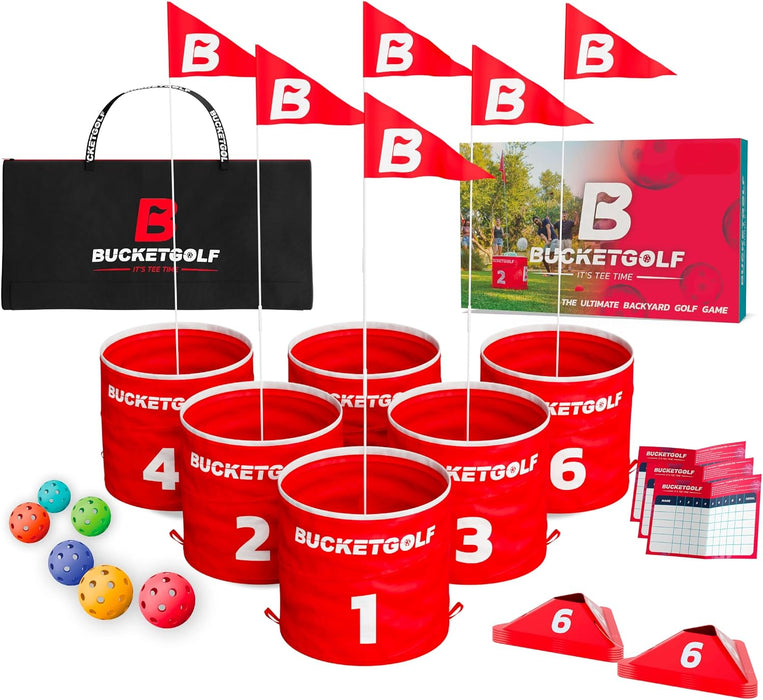 BUCKETGOLF 6 Hole Bundle Set - Ultimate Backyard Golf Game for All Ages