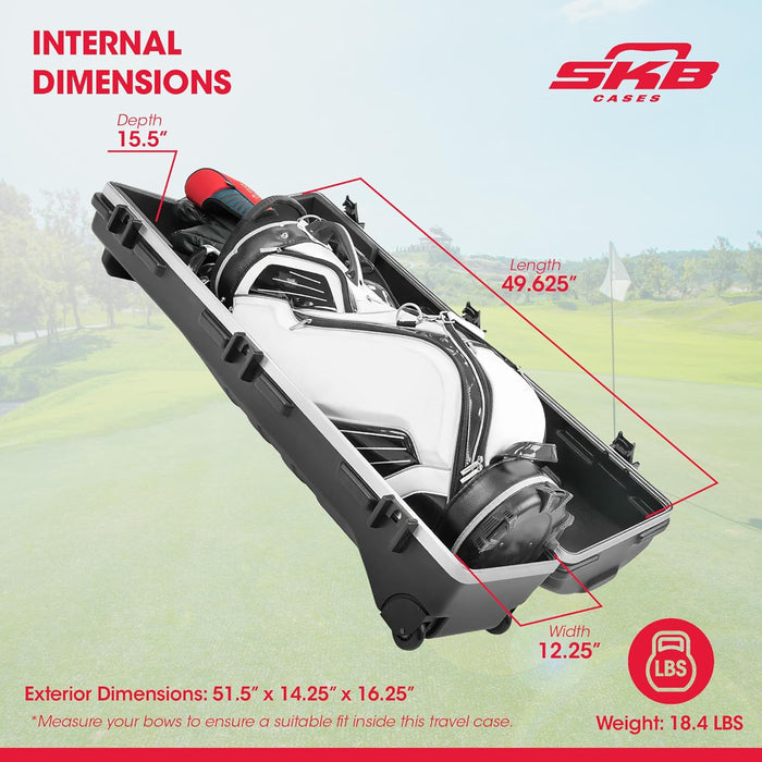 SKB Cases ATA Staff Pro XL Golf Hard Case Travel Case | Compatible with Drivers up to 49"