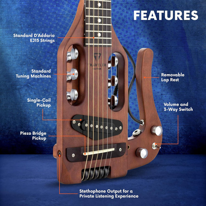Traveler Guitar Pro Series Electric Travel Guitar with Hybrid Pickup System