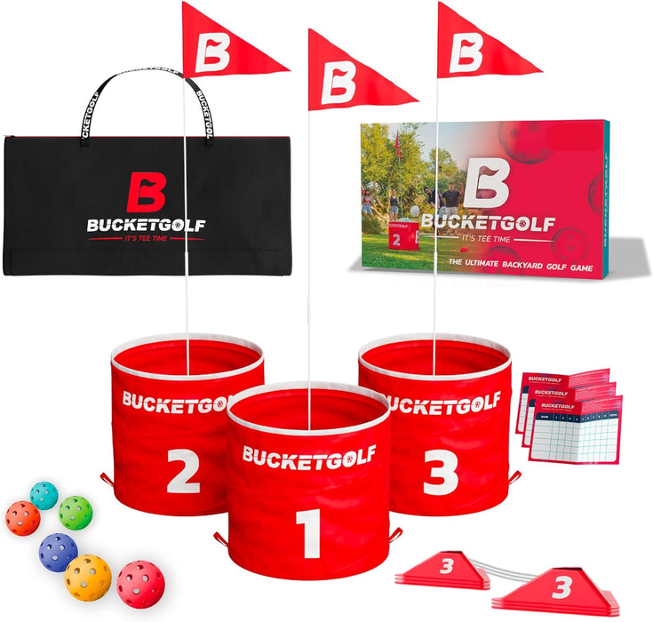 BUCKETGOLF 3 Hole Bundle - Ultimate Backyard Golf Game for All Ages