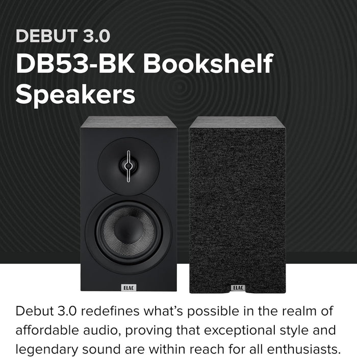 Debut 3.0 5.25" Bookshelf Speaker with Immersive Sound Quality for Home Theaters