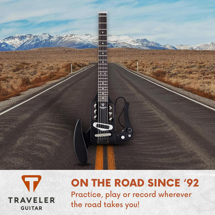 Traveler Guitar Pro Series Mod-X Electric Solid Body Travel Guitar - Matte Black