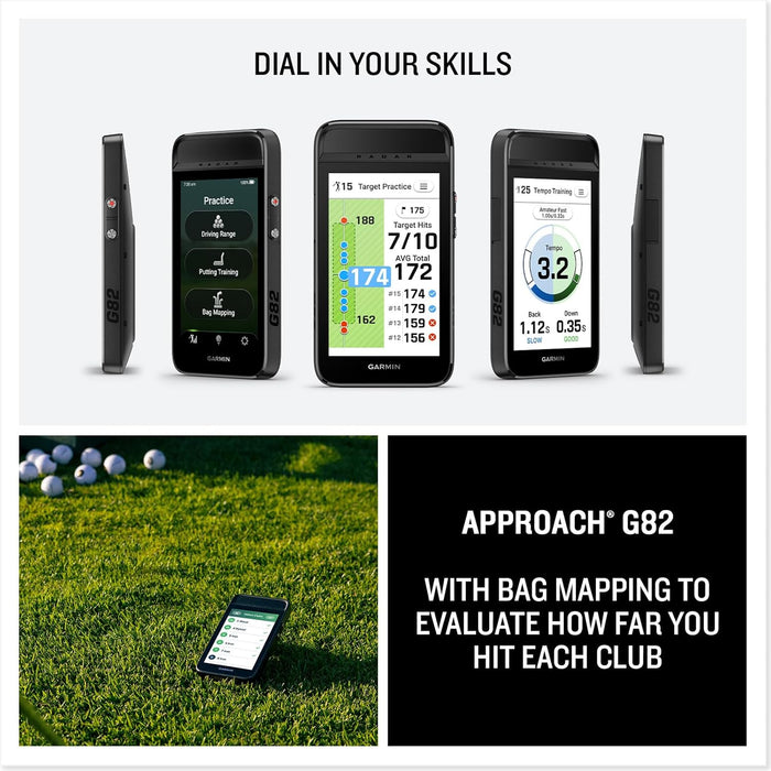 Garmin Approach G82 Launch Monitor and Handheld Golf GPS with 43K Preloaded Courses