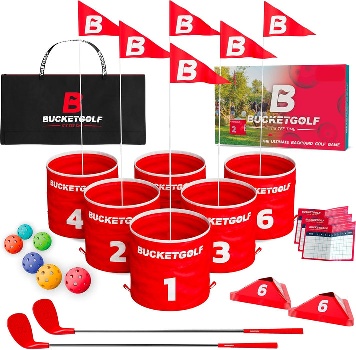 BUCKETGOLF 6 Hole Bundle Set - Ultimate Backyard Golf Game for All Ages