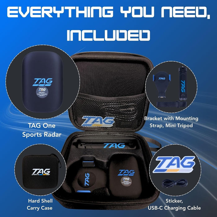 TAG One Sports Radar  - View Exit Velocity and Ball Speeds with the Compatible App