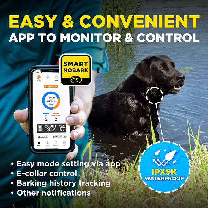 Smart NOBARK E-Collar with Triple Detection System | Monitor and Control with the App