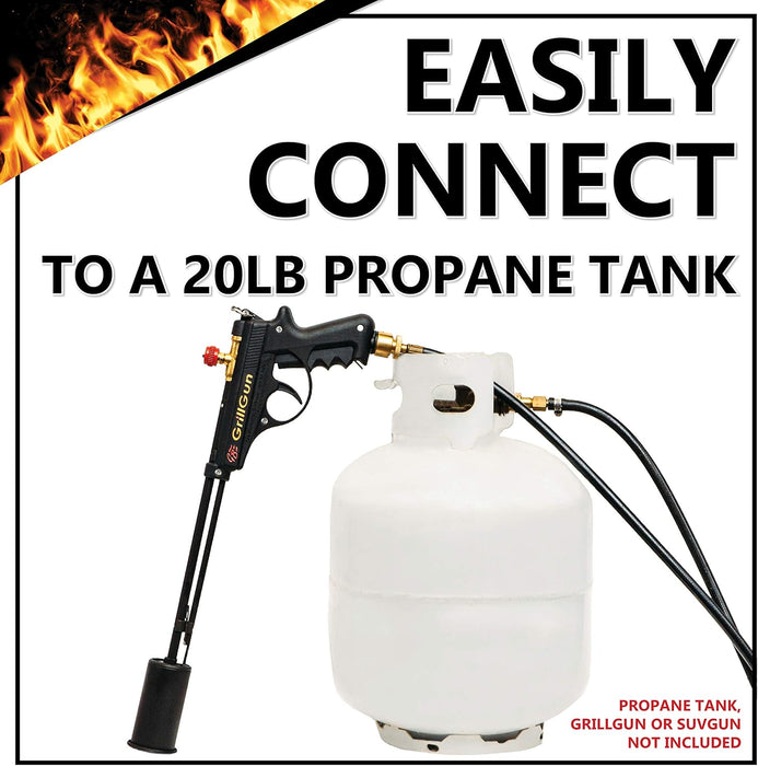 8 Feet Propane Hose and Adapter for 20lb Propane | Works with GrillGun & Su-VGun