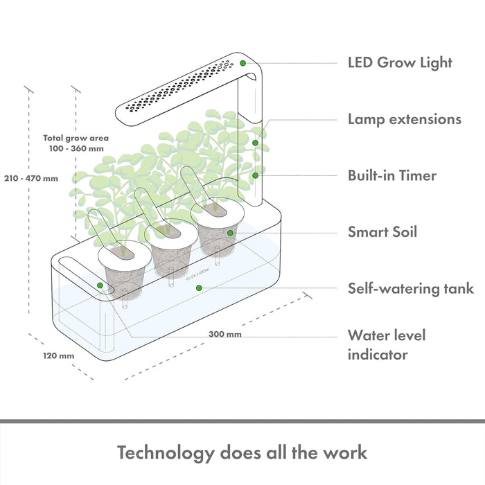 Smart Garden 3 with Herbal Tea Kit with Grow Light and 12 Plant Pods, Beige