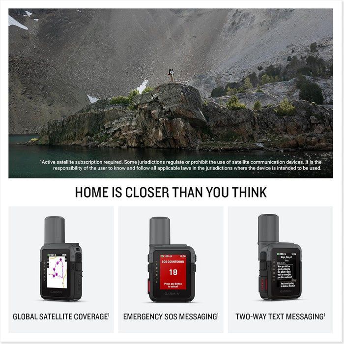Garmin InReach Mini 3 Compact Global Satellite Communicator with Touchscreen