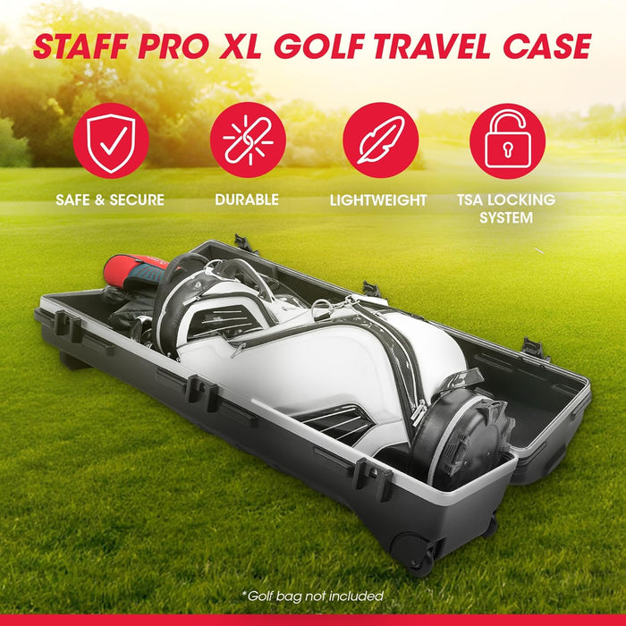 SKB Cases ATA Staff Pro XL Golf Hard Case Travel Case | Compatible with Drivers up to 49"