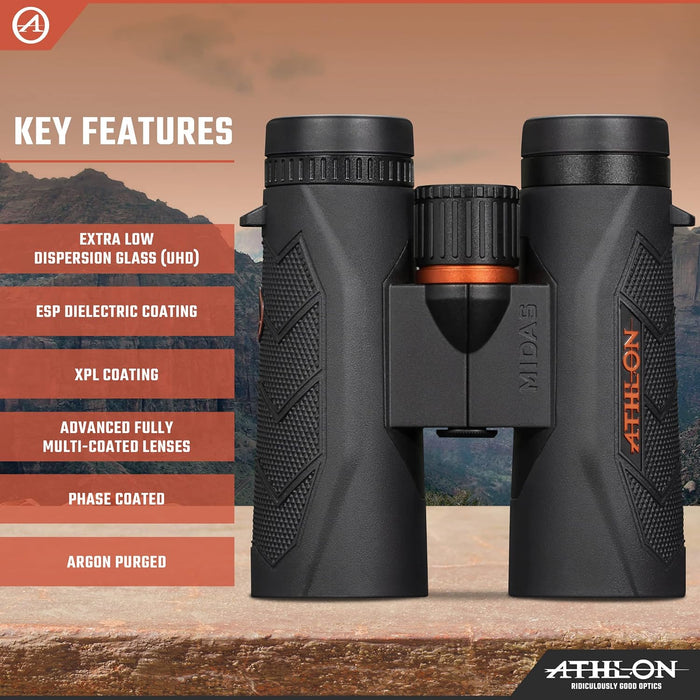 Midas G2 UHD Roof-Prism Binoculars with All-Weather Brightness and Clarity