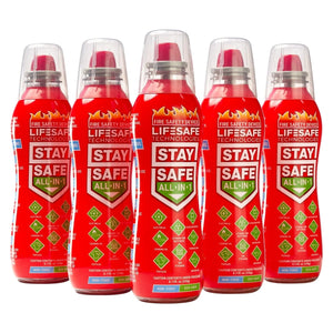 StaySafe All-in-1 Portable Compact Fire Extinguishing Spray For 10 Types of Fires | 5 Pack