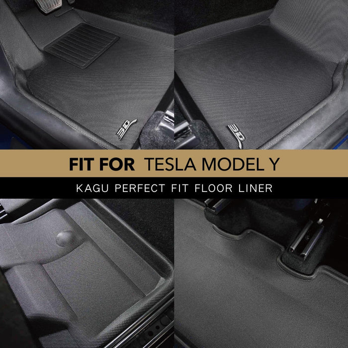 KAGU Custom Fit All-Weather Floor Liner for 2021-2023 7-Seat TESLA MODEL Y