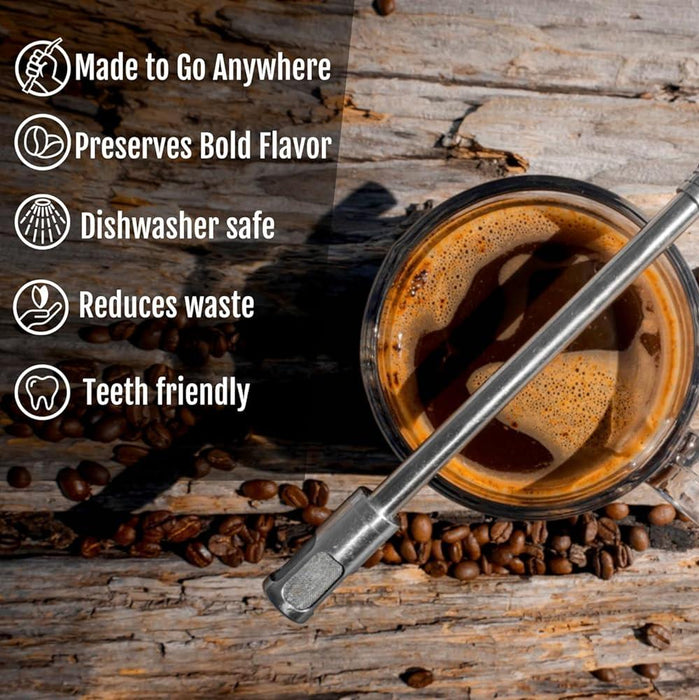 Ultra-Portable Stainless Steel Brewing Straw for Coffee, Tea, and More