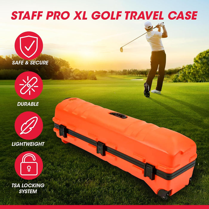 SKB Cases ATA Staff Pro XL Golf Hard Shell Travel Case | Compatible with Most Golf Bags