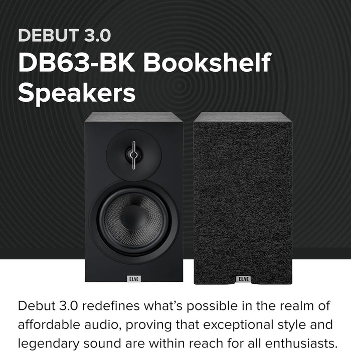 Debut 3.0 DB63 6.5" Bookshelf Speakers for Home Theater Systems