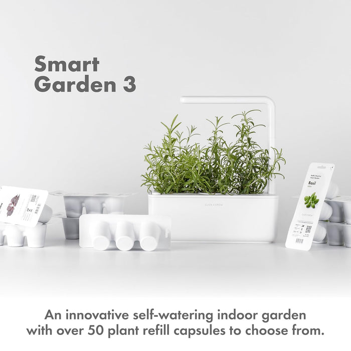 Smart Garden 3 with Herbal Tea Kit with Grow Light and 12 Plant Pods, Beige