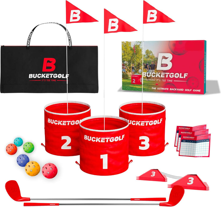 BUCKETGOLF 3 Hole Bundle - Ultimate Backyard Golf Game for All Ages