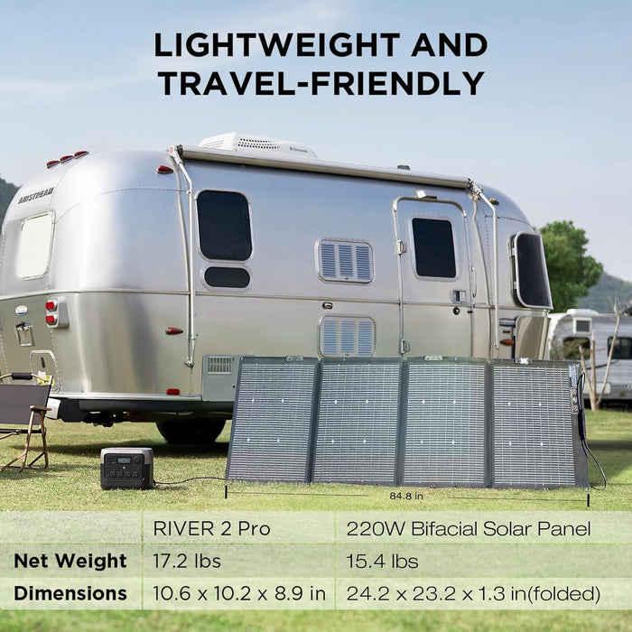 EcoFlow RIVER 2 Pro Portable Power Station with 220 Watt Solar Panel