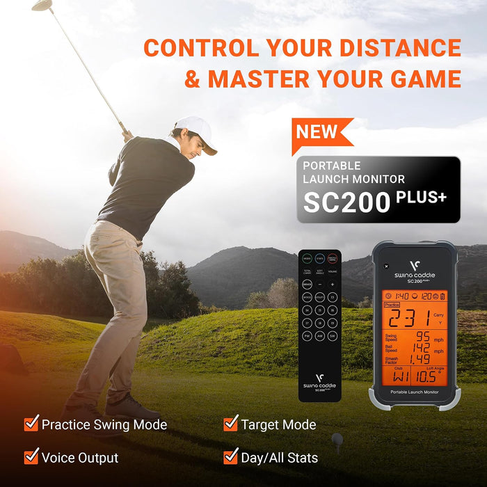 Voice Caddie SC200 Plus Portable Golf Launch Monitor and Swing Analyzer
