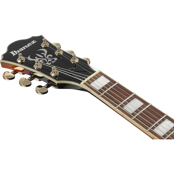 Artcore AG75GBS 6-String Hollow Body Electric Guitar, Right-Handed, Brown Sunburst