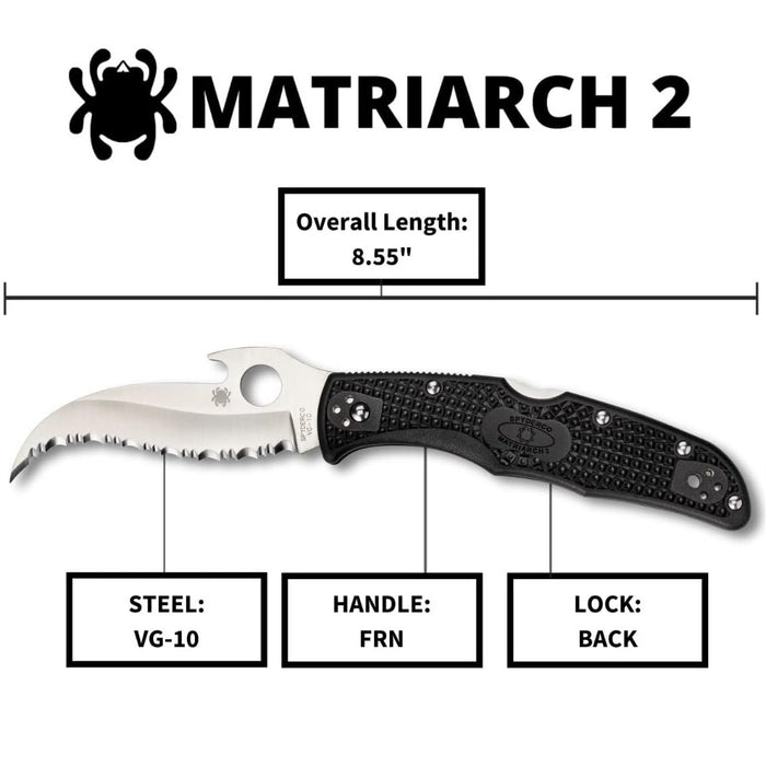 Spyderco Matriarch 2 Folding Knife with Emerson Opener and 3.27" VG-10 Steel Blade