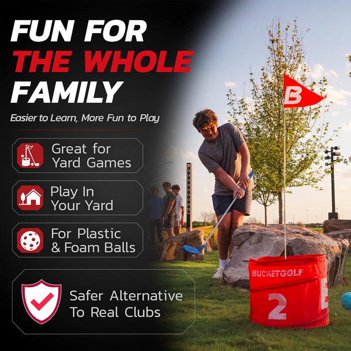 BUCKETGOLF Golf Club - Backyard Outdoor Golf Club with Oversize Club Head for All Ages