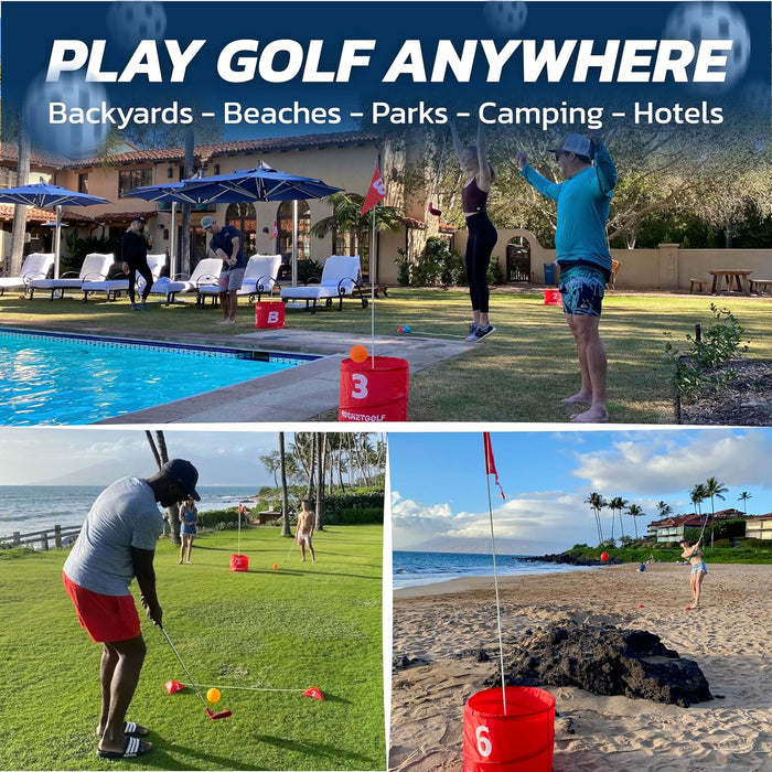 BUCKETGOLF 9 Hole Bundle - Ultimate Backyard Golf Game for All Ages