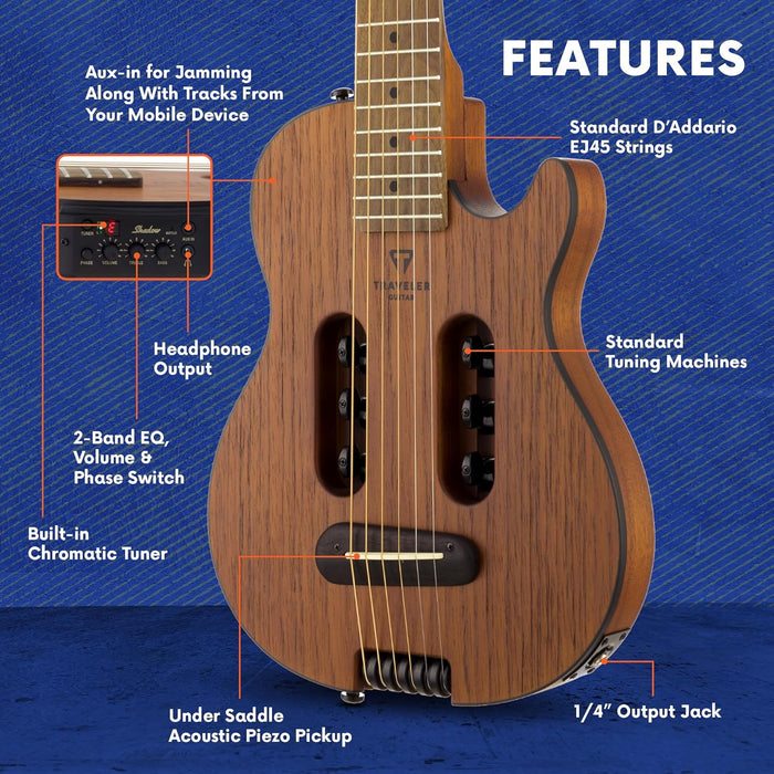 Traveler Guitar Escape Mark III Acoustic Guitar with Built-in Headphone Amp