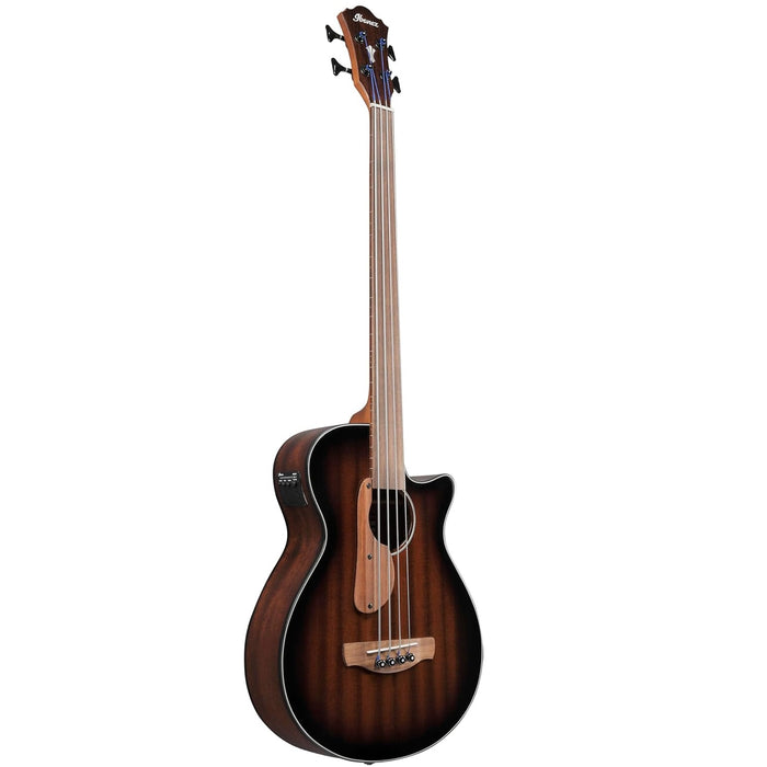 AEGB24FE 4-String Fretless Acoustic Bass, Right, Mahogany Sunburst High Gloss