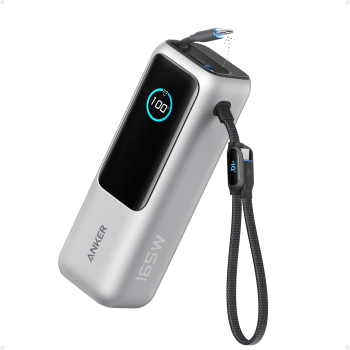 Anker Laptop Power Bank (25K, 165W, Built-In and Retractable Cables)