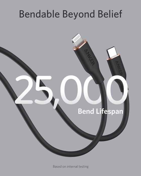 Anker 641 USB-C to Lightning Cable (Flow, 3 ft Silicone)