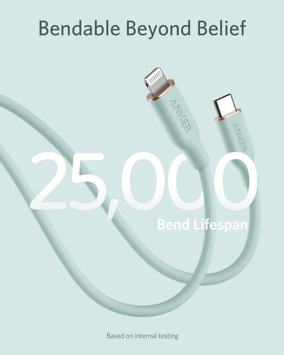 Anker 641 USB-C to Lightning Cable (Flow, 3 ft Silicone)