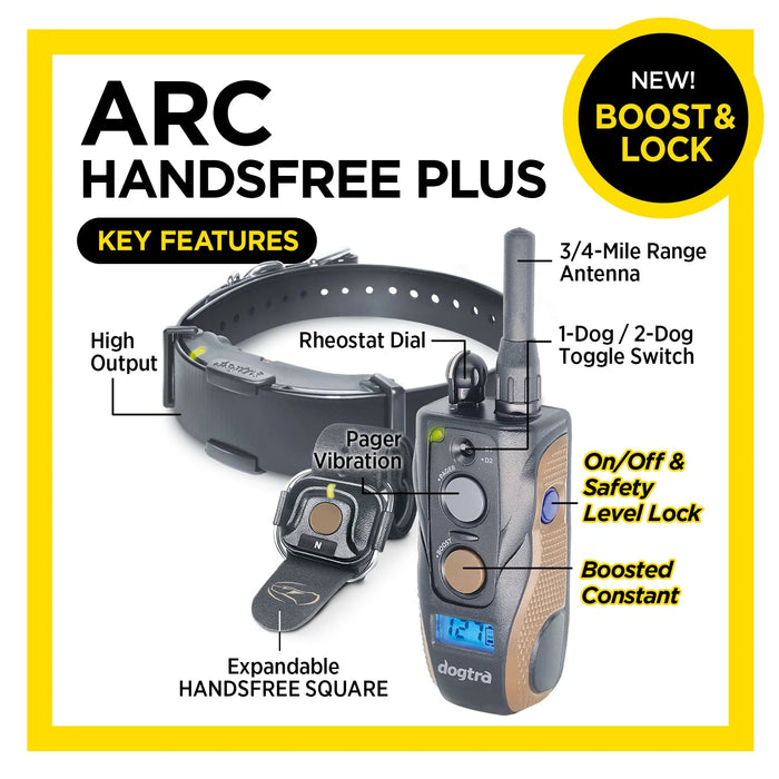 ARC HANDSFREE Plus Boost and Lock Remote Dog Training E-Collar | Waterproof